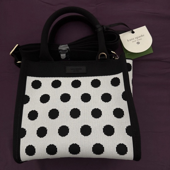 Polka Dot Knit Crossbody Bag - kate spade new york x Target White/Black - Picture 5 of 5
